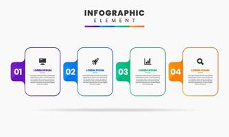 Infographic Element Design icon templates with 4 Number. vector
