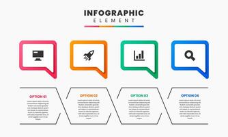 Timeline Infographic Element Design icon template with 4 options, can be used for process diagram, presentations, workflow layout, banner, flow chart vector