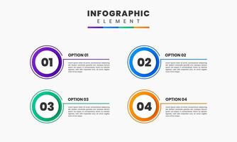 Circle Label, Infographic Element Design Templates with 4 Numbers. Can be used for process diagram, presentations, workflow layout, banner, flow chart vector