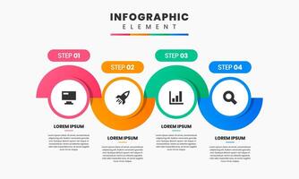 Infographic Element Design icon templates with 4 options or steps. Can be used for process diagram, presentation vector