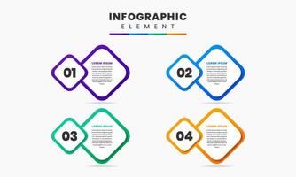 Abstract Infographic Element Design Templates with 4 steps. Can be used for process diagram, presentations, workflow layout, flow chart, infographic vector