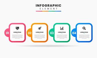 Abstract Infographic Element Design icon templates with 4 Numbers. Can be used for process diagram, presentations, workflow, banner, flow chart, infographic. vector