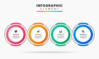 Circle Timeline Infographic Element Design icon template, can be used for process diagram, presentations, workflow layout, banner, flow chart, infographic. vector