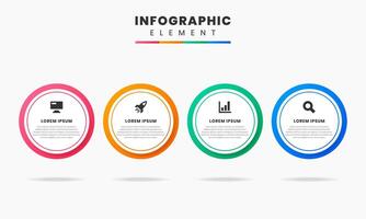Circle Shape, Infographic Element Design icon template can be used for process diagram, presentations, workflow layout, banner, flow chart, infographic. vector