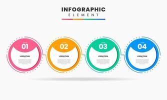 Timeline Infographic Element Design Templates with 4 Number, can be used for process diagram, presentations, workflow layout, banner, flow chart, infographic. vector