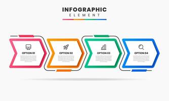Infographic design with icons and 4 options. Thin line. Infographics business concept. vector