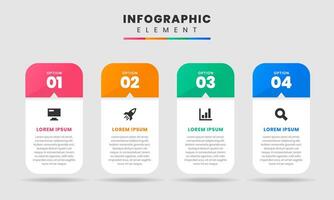 Rounded Rectangle Shape, Infographic Element Design Template can be used for process diagram, presentations, workflow layout, banner, flow chart, info graph. vector