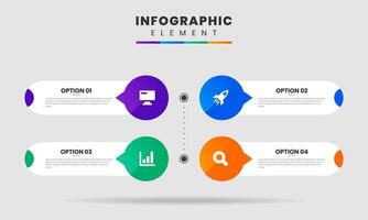 Label Infographic Element Design icon templates with 4 options, can be used for process diagram, presentations, workflow layout, banner, infographic vector