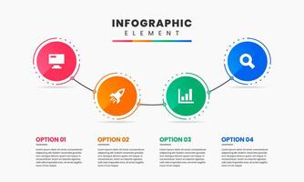 Timeline Infographic Element Design icon template with 4 options, Can be used for process diagram, presentations, workflow layout, flow chart, infographic. vector