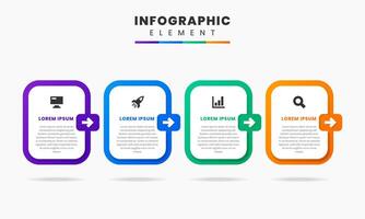 Rounded Rectangle Shape, Infographic Element Design icon templates can be used for process diagram, presentations, workflow layout, banner, flow chart, infographic. vector