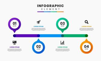 Timeline Infographic Element Design icon template can be used for process diagram, presentations, workflow layout, banner, infographic vector