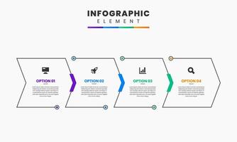 Line Infographic Element Design icon template can be used for process diagram, presentations, workflow layout, banner, flow chart, infographic. vector