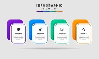 Infographic Element Design icon template with 4 options, can be used for process diagram, presentations, workflow layout, flow chart, infographic. vector