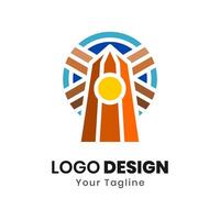 Windmill Logo Design, Colorful Design. Abstract emblem, Design concept, Logo, Logotype element for Template. vector