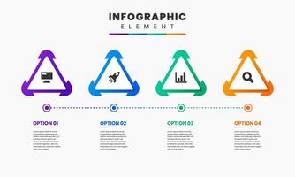 Triangle Shape, Timeline Infographic Element Design Template, Can be used for process diagram, presentations, workflow layout, banner, flow chart, info graph vector