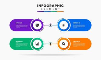 Infographic Element Design Template with icons and 4 options, can be used for process diagram, presentations, workflow layout, banner, flow chart. vector