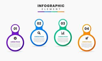 Infographic Element Design icon templates with 4 Numbers, can be used for process diagram, presentations, workflow layout, banner, flow chart, infographic. vector