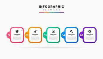 Label Infographic Element Design Icon Templates with 5 Numbers. Can be used for Process Diagram, Presentations, Workflow Layout, Infographic. vector