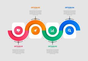 Timeline Infographics Elements Design Icon Templates with 4 Options. Suitable for Presentations, Workflow Layout, Banner, Flow Chart, Infographic vector