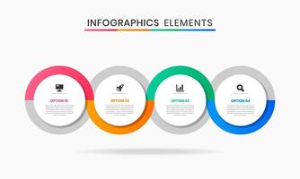 Timeline Infographic Element Design Icon Templates with 4 Options. Suitable for Process Diagram, Presentations, Workflow Layout, Infographic. vector