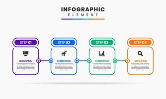 Infographic Element Design Icon Templates with 4 Steps. Can be used for Process Diagram, Presentations, Workflow Layout, Banner, Flow chart vector