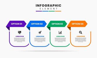 Arrows Infographic Element Design Icon Templates with 4 Options. Suitable for Process Diagram, Presentations, Workflow Layout, Banner, Flow Chart, vector