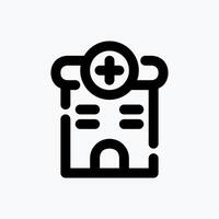 Hospital Icon. Medical Icon. with Dotted Line Style. Perfect for Website Mobile app Presentation and any other projects. vector