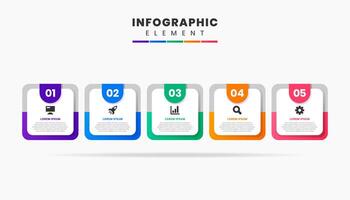 Square Infographic Element Design icon templates with 4 options. Can be used for process diagram, presentations, workflow layout, banner, flow chart vector