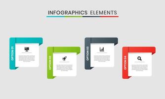 Abstract Infographic Element Design Icon Templates with 4 Options. Suitable for Process Diagram, Presentations, Workflow Layout, Infographic. vector