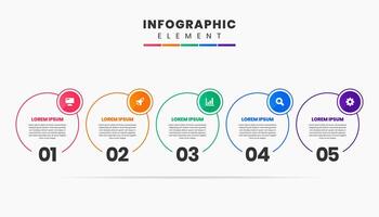 Infographic Element Design Icon Templates with 5 Numbers. Can be used for Process Diagram, Presentations, Workflow Layout, Infographic. vector