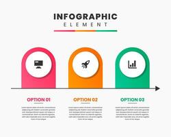 Timeline Infographic Element Design icon templates with 3 options or steps. Can be used for process diagram, presentations, workflow layout, banner, flow chart, infographic. vector