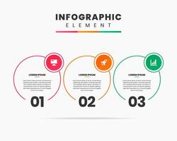 Graphic Infographic Element Design icon templates with 3 Numbers. Can be used for process diagram, presentations, workflow layout, banner, flow chart, infographic. vector