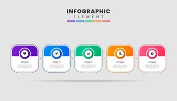 Infographic Element Design Icon Templates with 5 Options or Steps. Can be used for Process Diagram, Presentations vector