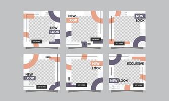 Square Banner Social Media Post. Set of Square Banner Template Design. with a Memphis Style. Suitable for social media post, web internet ads, and Digital Marketing. vector