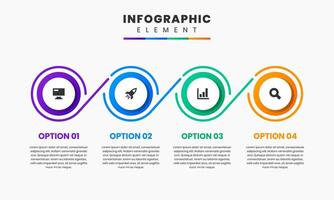 Circle Infographic Element Design icon templates with 4 options vector