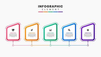 Infographic Element Design Icon Templates with 5 Options or Steps. Can be used for Process Diagram, Presentations, Workflow Layout, Banner, Flow Chart, Infographic vector