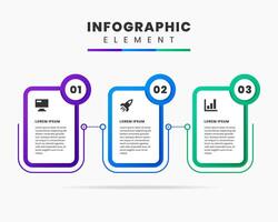 Abstract Timeline Infographic Element Design icon templates with 3 Numbers. Can be used for process diagram, presentations, banner, flow chart, infographic. vector