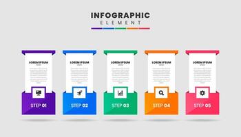 Infographic Element Design Icon Templates with 5 Steps. Can be used for Process Diagram vector
