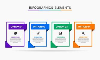 Line Infographic Element Design Templates with Icons and 4 Options or Steps. Suitable for Process Diagram, Presentations, Workflow Layout, Flow Chart, Infographic vector