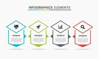 Abstract Infographic Element Design Icon Templates with 4 Options. Suitable for Process Diagram, Presentations, Workflow Layout, Banner, Infographic. vector