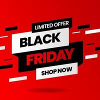 Black Friday Banner Template. Red and Black Color Scheme vector