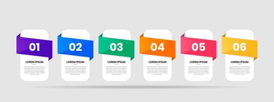Label Infographic Element Design Templates with 6 Options or Steps. Suitable for Process Diagram, Presentations, Workflow Layout, Banner, Flow Chart, Infographic vector