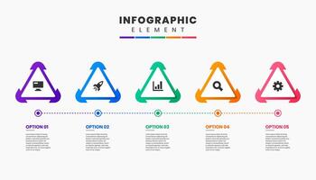Triangle Label, Infographic Element Design icon templates with 4 options. Can be used for process diagram, presentations, workflow layout, banner, flow chart, infographic. vector