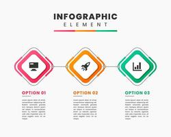 Timeline Infographic Element Design icon templates with 3 steps. Can be used for process diagram, presentations, workflow layout, banner, infographic. vector