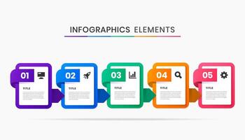 Infographic Element Design Icon Templates with 5 Numbers. Can be used for Presentations, Workflow Layout, Banner, Flow Chart, Infographic vector