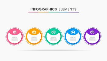 Minimal infographic template design with numbers 5 Numbers or steps. vector