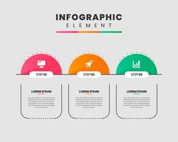 Infographic Element Design icon templates with 3 options or steps. Can be used for process diagram, presentations, workflow layout, infographic. vector