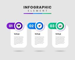 Infographic Element Design icon templates with 3 Numbers. Can be used for process diagram, presentations, workflow layout, banner, flow chart, infographic. vector