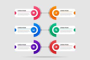 Label Infographic Element Design Templates with Icons and 6 Options or Steps. Suitable for Process Diagram, Presentations, Workflow Layout, Banner, Flow Chart, Infographic vector