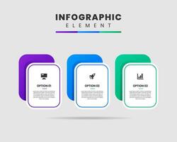 Infographic Element Design icon templates with 3 options or steps. Can be used for process diagram, presentations, workflow layout, flow chart, vector